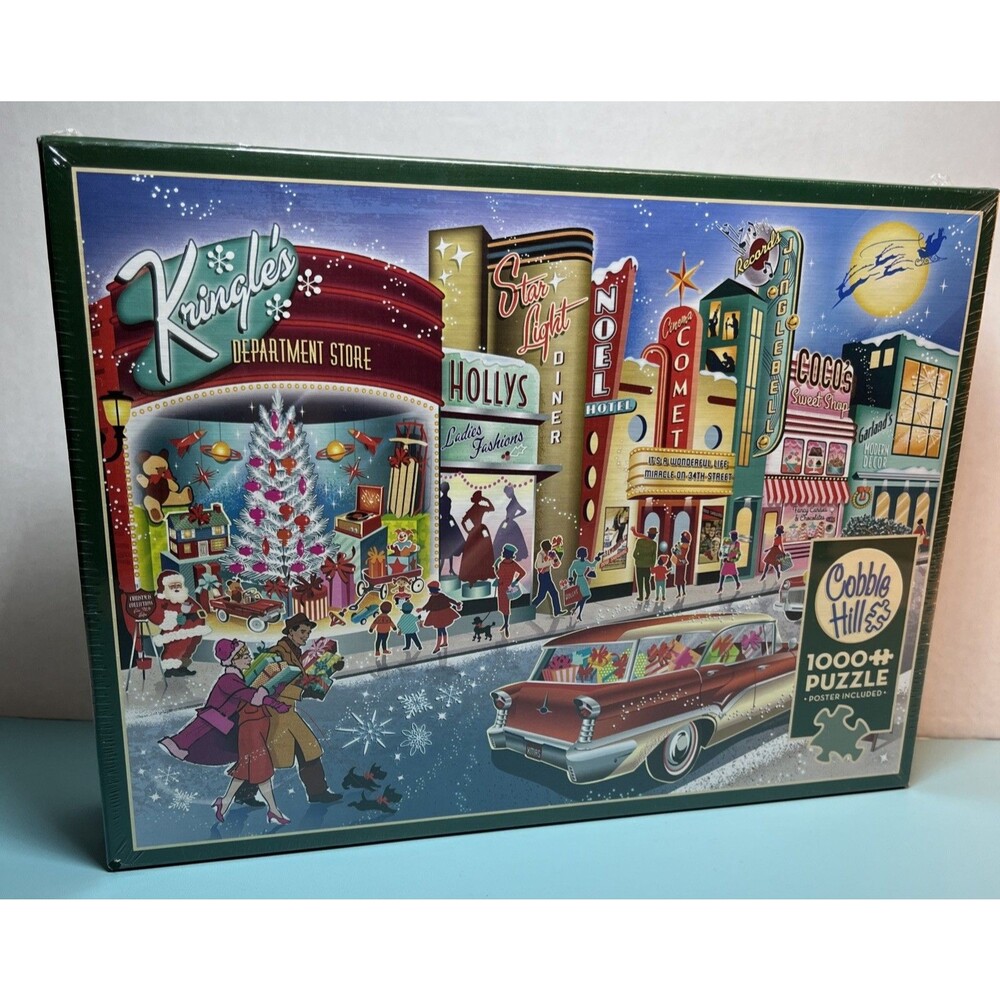 Cobble Hill jigsaw puzzle; Vintage Main Street; art by Diane Dempsey; 1000 pcs